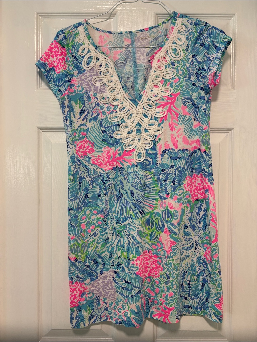 Lilly Pulitzer Vibrant Multicolor Coral Print Dress Size Small